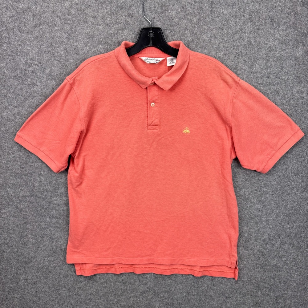 Brooks Brothers Golden Fleece Mens Coral Pink Cotton Pique Polo Shirt Size M